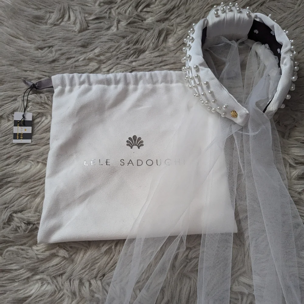 NWT Lele Sadoughi Ivory Veil Headband